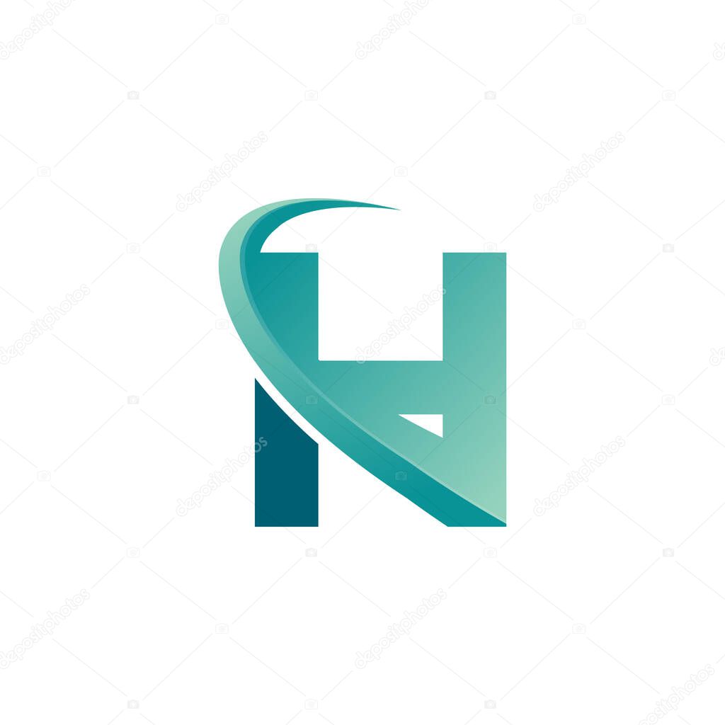 Letter H Travel with Arrow Logo Design Template. Vector EPS 10