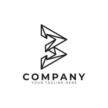 İlk harf B çizgi logo tasarımı. Geometrik Çizgi Biçimi. Grafik alfabe sembolü. İş ve Marka Logoları için kullanılabilir. Düz Vektör Logo Tasarımı Fikir Şablonu Elemanı.