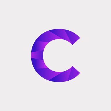 İlk harf C Low Poly Kaplama Logo Tasarım Şablonu. Vektör EPS 10