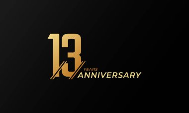 13. Yıldönümü Kutlama Vektörü. Mutlu Yıldönümleri Kutlama Şablon Tasarımını Kutluyor