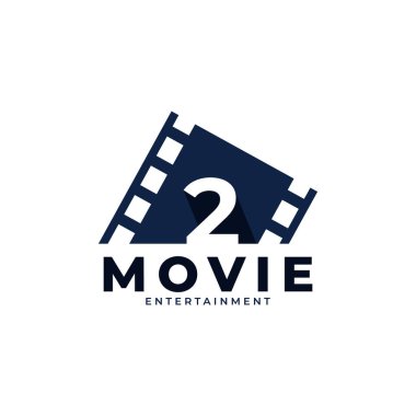 Film logosu. 2 numaralı Logo Tasarımı Şablon Elemanı. Eps10 Vektörü