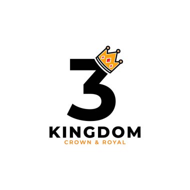 Crown Logo Markalaştırma Kimlik Logosu Tasarım Şablonu ile 3 numara