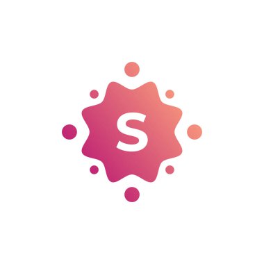 Noktalı ve Noktalı Akıllı ve Yaratıcı S Logosu Tasarım Şablonu. Geometrik Nokta Çemberi Bilim Tıp İşareti. Evrensel Enerji Teknolojisi Gezegeni Atom Vektörü Simgesi Elementi
