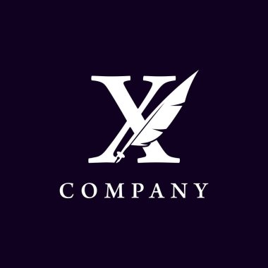 Tüy Tüy Kalemi Noter Yazar Logo Tasarımı İlham Veren X harfi