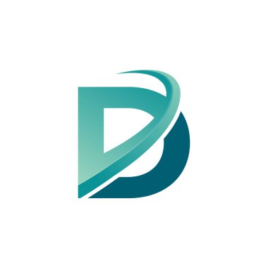 D harfi, Ok Logosu Tasarım Şablonu. Vektör EPS 10