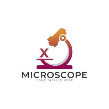 Laboratuvar logosu. İlk Harf X Mikroskop Logo Tasarım Şablonu.