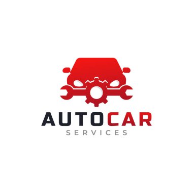 Araba Servisi Logo Simgesi Tasarım Şablonu Elemanı. İş ve Otomotiv Logoları İçin Kullanılabilir
