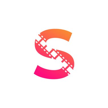 Filmin Sinema Yapım Stüdyosu Logosu İlham Vermek İçin S harfli Reel Stripes Filmstrip