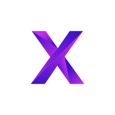 İlk harf X Low Poly Kaplama Logo Tasarım Şablonu. Vektör EPS 10