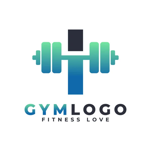 Letter Logo Mit Langhantel Fitness Gym Logo Lifting Vector Logo — Stockvektor