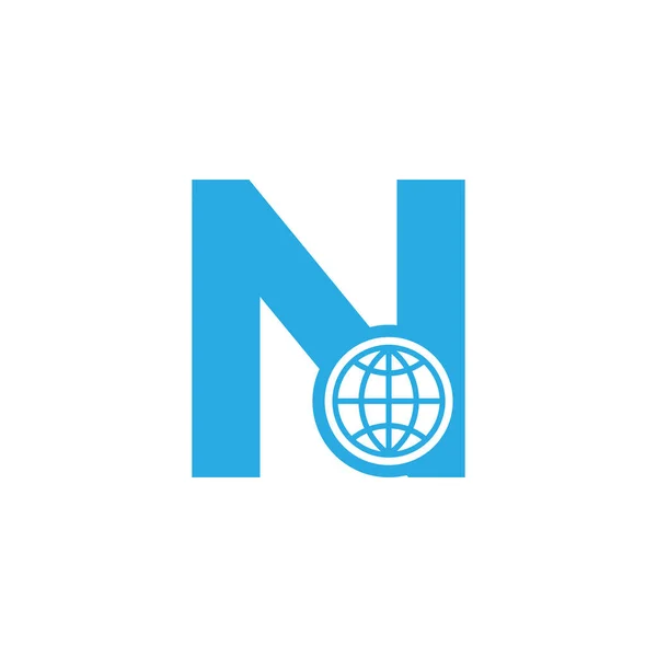 首字母N环球标志设计模板元素 病媒第10集 — 图库矢量图片