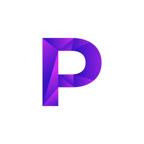 Carta Inicial Low Poly Overlay Logo Design Template Vetor Eps — Vetor de Stock