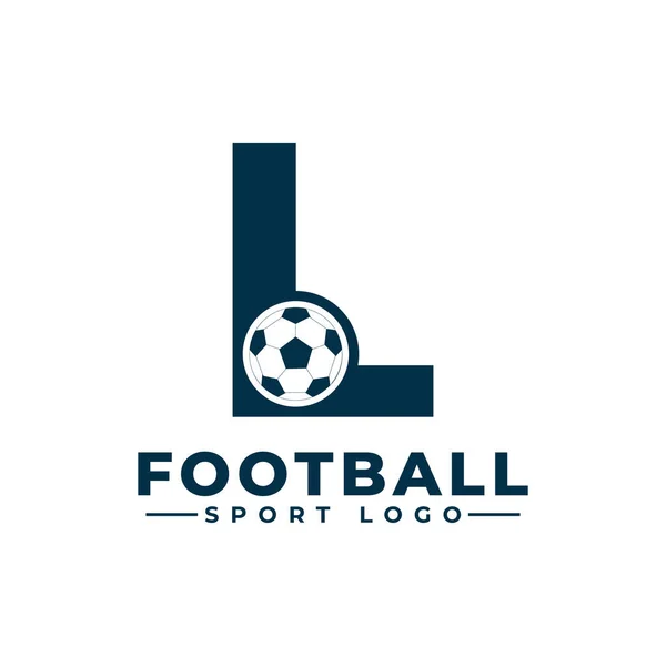 Brev Med Soccer Ball Logo Design Vektor Design Mall Element — Stock vektor
