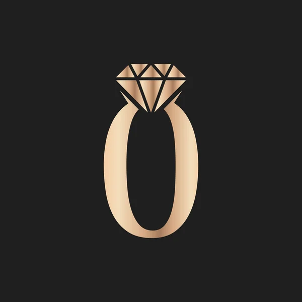 Golden Number Luxury Diamond Symbol Premium Diamond Logo Design Inspiration — Stock Vector