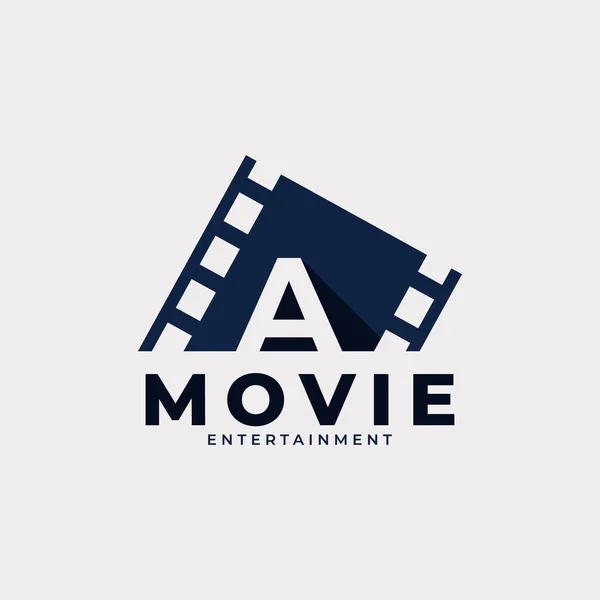 Film Logo Initiële Brief Een Movie Logo Design Template Element — Stockvector