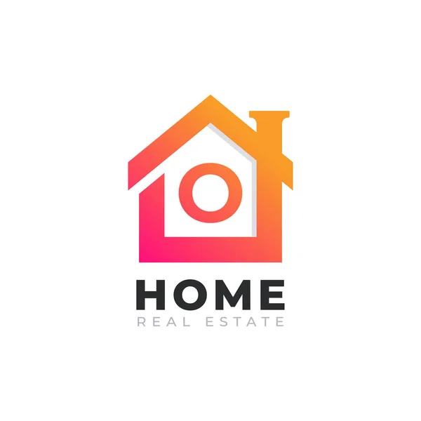 Lettre Initiale Home House Logo Design Logo Immobilier Concept Illustration — Image vectorielle