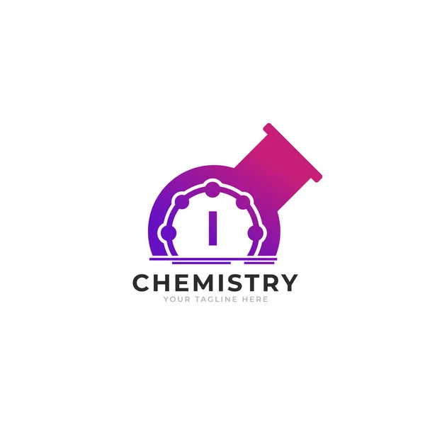 Brev Chemistry Tube Laboratory Logo Design Mall — Stock vektor