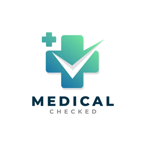 Verificación Médica Logo Diseño Plantilla Elemento — Vector de stock