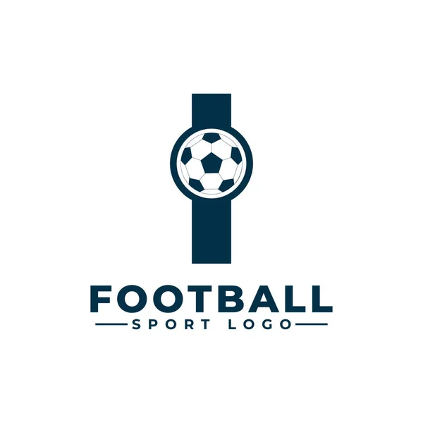 Brev Med Soccer Ball Logo Design Vektor Design Mall Element — Stock vektor