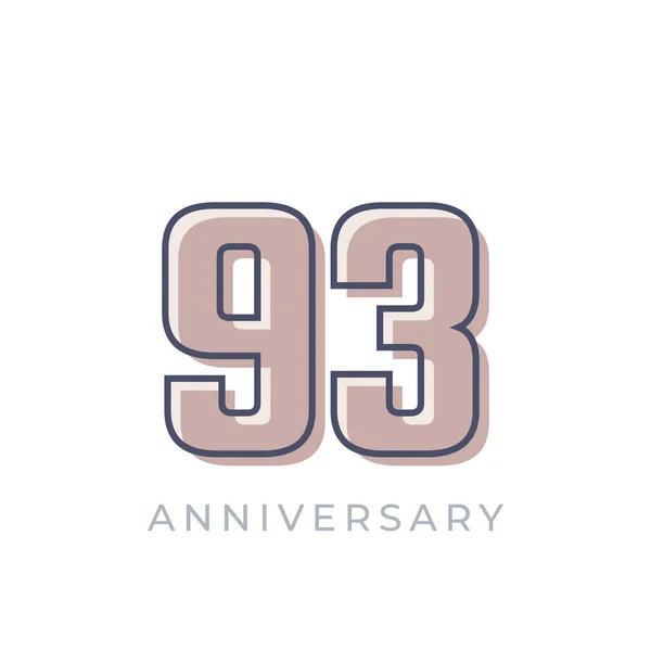 93周年庆祝会病媒 一周年快乐庆祝模板设计图解 — 图库矢量图片