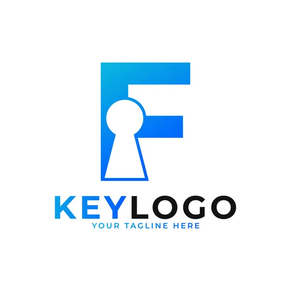 Letra Inicial Keyhole Logo Icon Design Logotipo Vetor Símbolo Proteção —  Vetores de Stock