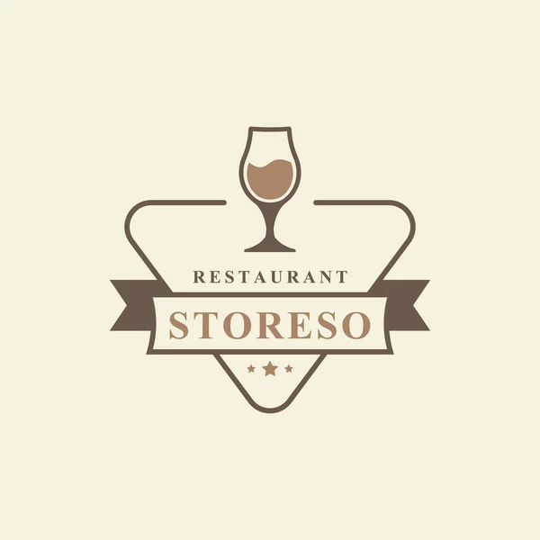 Restaurante Retro Emblema Vintage Ícones Café Fast Food Logo Design —  Vetores de Stock