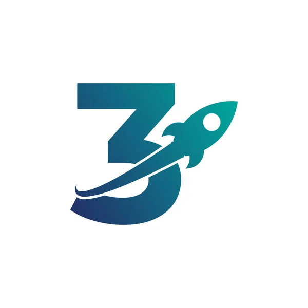 Számú Rocket Swoosh Logo Design Creative Letter Mark Alkalmas Cég — Stock Vector