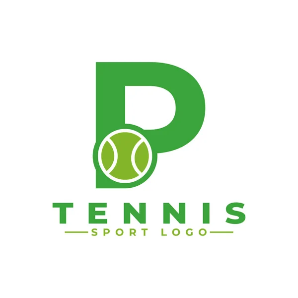 Буква Теннисным Дизайном Элементы Векторного Дизайна Спортивной Команды Фирменного Стиля — стоковый вектор
