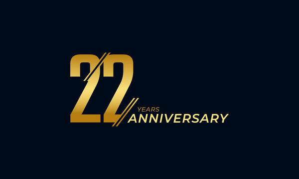 22 Year Anniversary Celebration Vector. Happy Anniversary Greeting Celebrates Template Design Illustration
