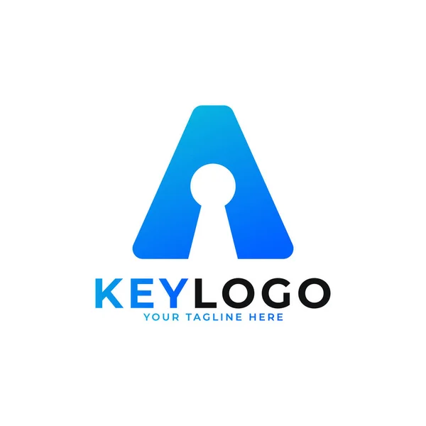 Úvodní Písmeno Logo Klíčové Dírky Ikona Návrh Loga Symbolu Ochrany — Stockový vektor