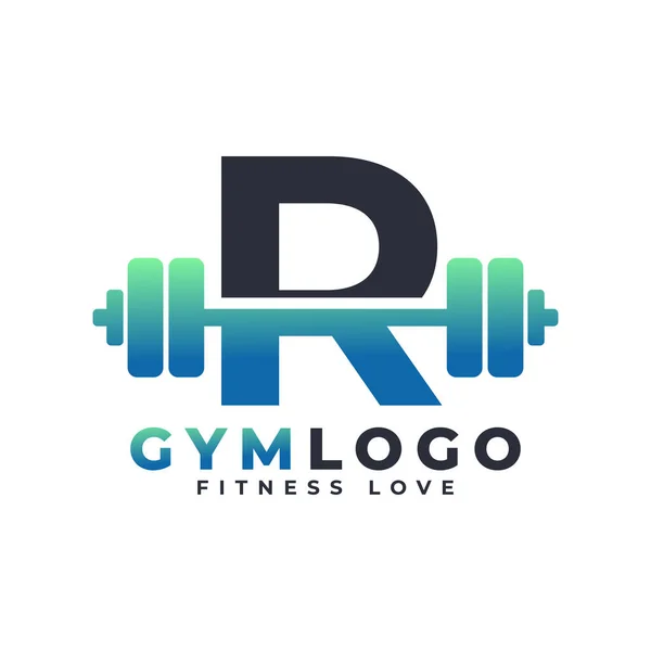 Letra Logo Con Barra Logo Fitness Gym Diseño Del Logotipo — Vector de stock