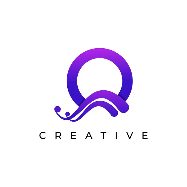 Corporation Initial Letter Logo Dengan Creative Swoosh Liquid Gradien Warna - Stok Vektor