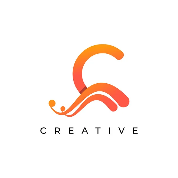 Początkowe Logo Litery Firmy Creative Swoosh Liquid Gradient Color Element — Wektor stockowy
