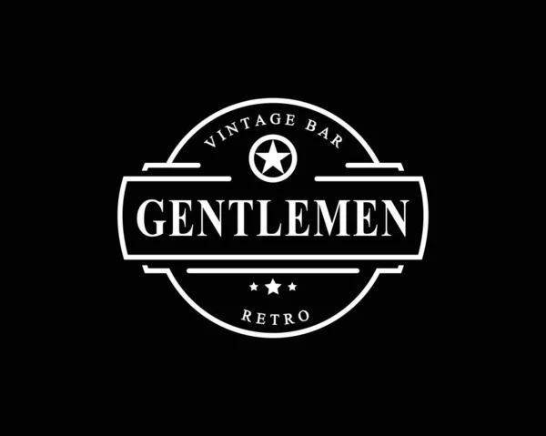 Emblema Retrô Vintage Para Vestuário Pano Cavalheiro Símbolo Design Logotipo — Vetor de Stock