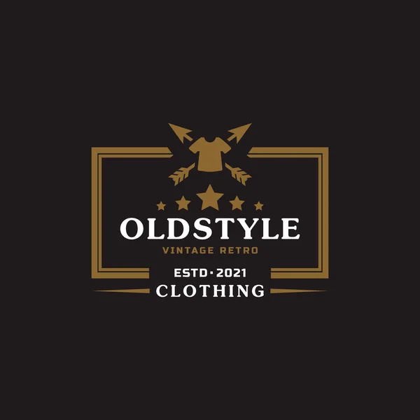Classic Vintage Retro Label Badge Clothing Apparel Old Style Logo — Stock Vector