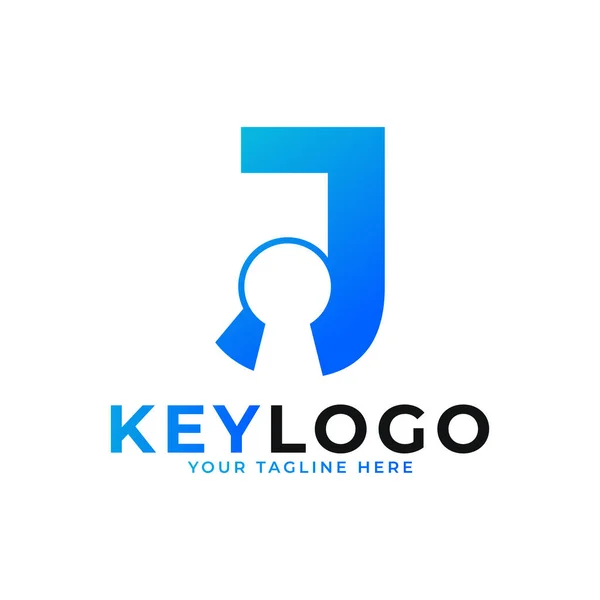 Letra Inicial Keyhole Logo Icon Símbolo Protección Del Logotipo Vector — Vector de stock
