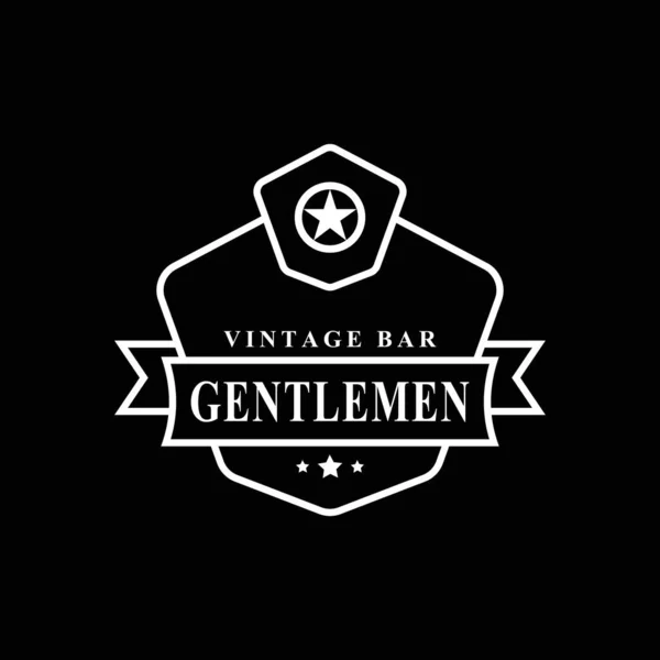 Vintage Retro Abzeichen Für Gentleman Tuch Bekleidung Logo Design Symbol — Stockvektor