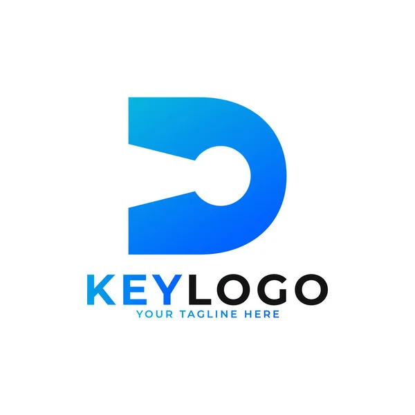 Eerste Letter Sleutelgat Logo Icoon Logo Bescherming Symbool Vector Logo — Stockvector