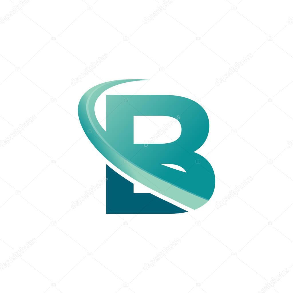 Letter B Travel with Arrow Logo Design Template. Vector EPS 10