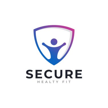 Aile Koruma ve Sağlıklı Logo Tasarım Şablonu İçin Güvenli İnsanlar Kalkanı