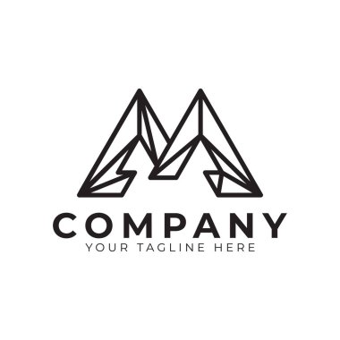 Baş harf M çizgi logosu tasarımı. Geometrik Çizgi Biçimi. Grafik alfabe sembolü. İş ve Marka Logoları için kullanılabilir. Düz Vektör Logo Tasarımı Fikir Şablonu Elemanı.