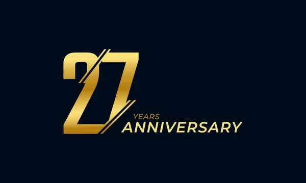 27周年記念ベクトル お祝いお祝いお祝いテンプレートデザインイラスト — ストックベクタ