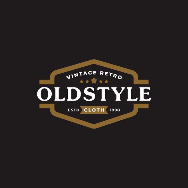 Emblema Etiqueta Retrô Vintage Clássico Para Vestuário Vestuário Estilo Antigo — Vetor de Stock