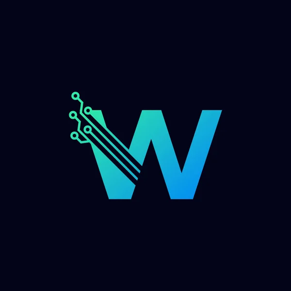 Τεχνικό Γράμμα Logo Φουτουριστικό Πρότυπο Vector Logo Πράσινο Και Μπλε — Διανυσματικό Αρχείο