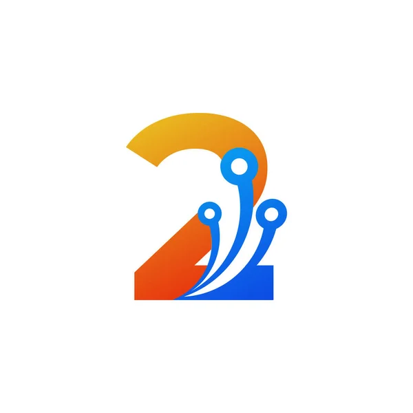 Número Elemento Plantilla Diseño Logotipo Tecnología — Archivo Imágenes Vectoriales