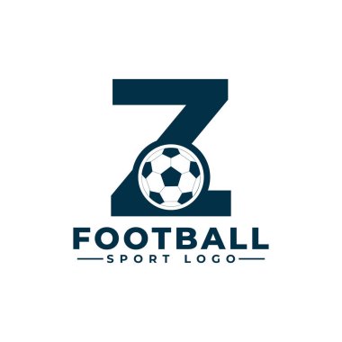 Futbol Topu Logosu Tasarımlı Z harfi. Spor Takımı veya Şirket Kimliği için Vektör Tasarım Şablonu Elementleri.