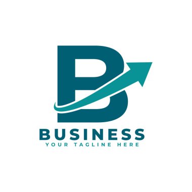 B harfi, Swoosh Arrow Up logo tasarımı. Brand Kimliği, Seyahat, Başlangıç, Lojistik, İş Planı veya Grafik Logosu Şablonu İçin Yaratıcı Harfler