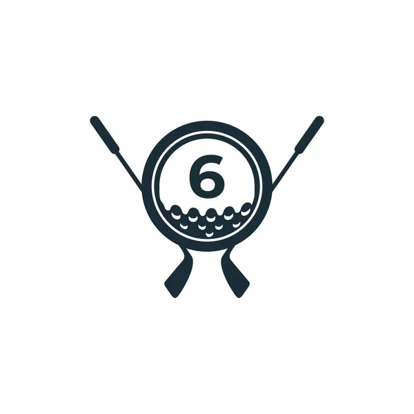 Logo Golf Sport Numero Golf Logo Design Vector Template Eps10 — Vettoriale Stock