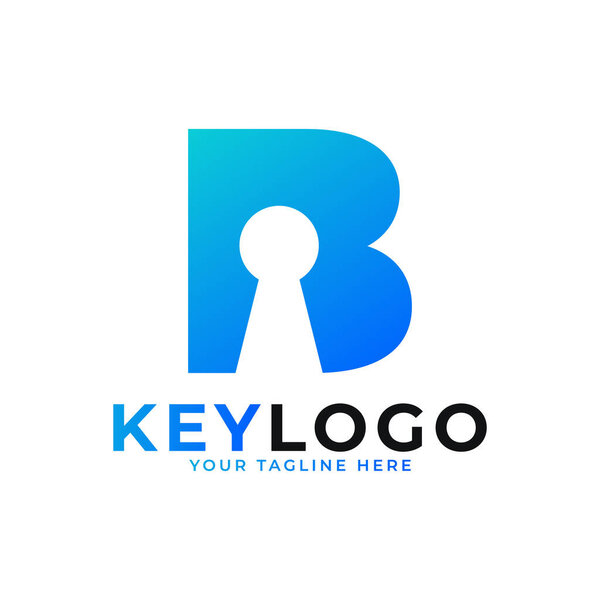 Икона логотипа замочной скважины буквы B. Защита от "вектора" дизайна