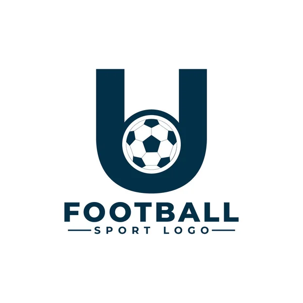 Lettera Con Logo Soccer Ball Design Elementi Del Modello Progettazione — Vettoriale Stock
